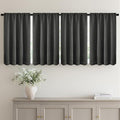 MIULEE 4-Panel 36 Inch Blackout Kitchen Tier Curtains Over Sink Dark Grey | by MIULEE
