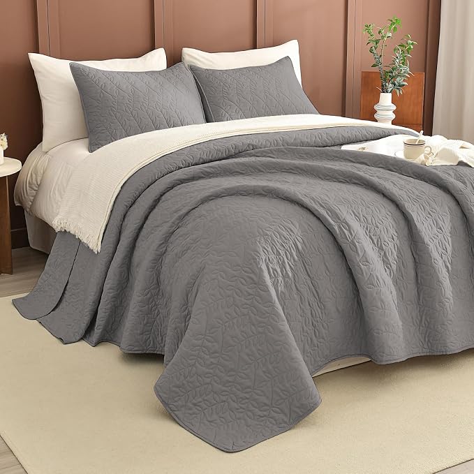 Lady Ann Gray Oversized King Bedspread 120x120 by LadyAnn