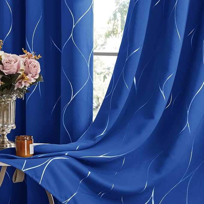 Deconovo Wave Printed Thermal Insulated Blackout Curtains＿ Room Darkening - Image 7