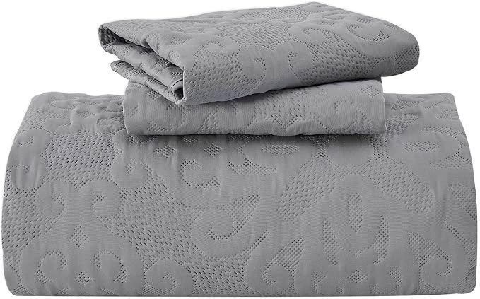 Kingnex Oversized King Bedspreads 128x120 Gray | Lightweight, Extra Wide Quilt - Image 8