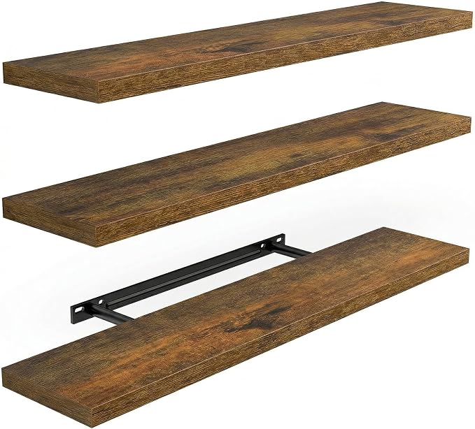 Amada 23.6" Floating Shelves for Wall Decor & Storage, Living Room, 22 lbs by AMADAHOMEFURNISHING