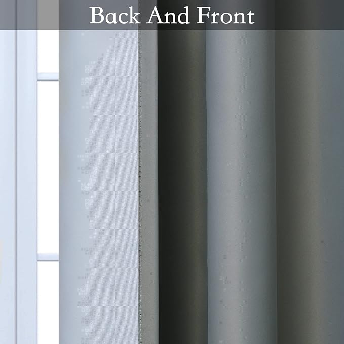 SimpleHome Ombre Gradient Grey White to Gray Curtains - Image 4