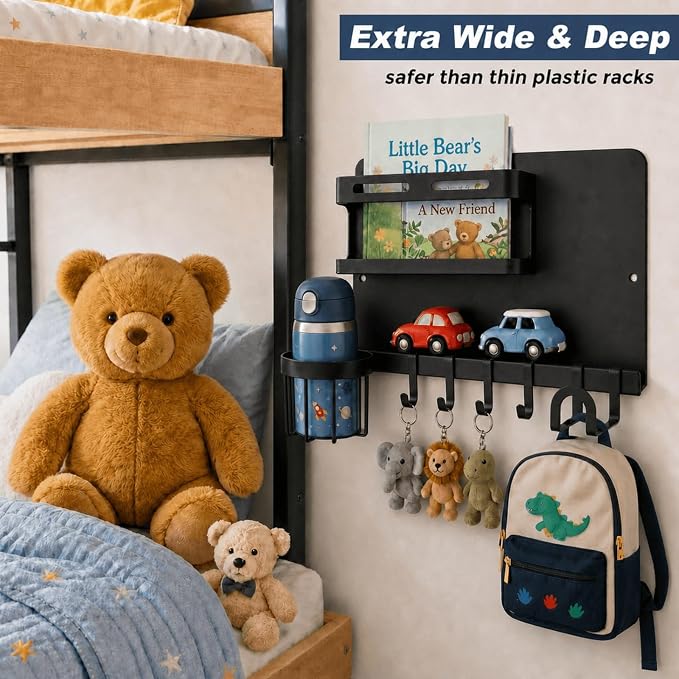 Metal Bedside Wall Shelf, 【No Drill】 Wall Organizer - Image 5