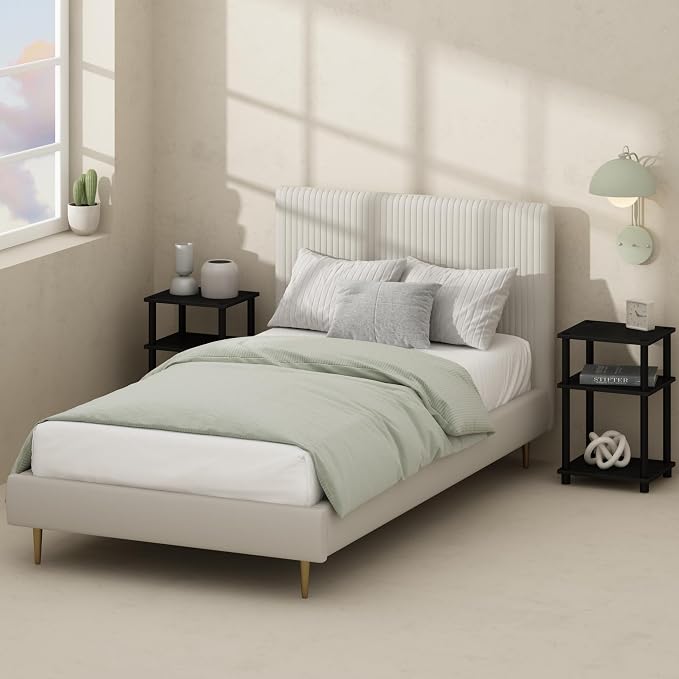 Furinno Just 3-Tier Turn-N-Tube Open Storage Nightstand, Plastic Poles - Image 3