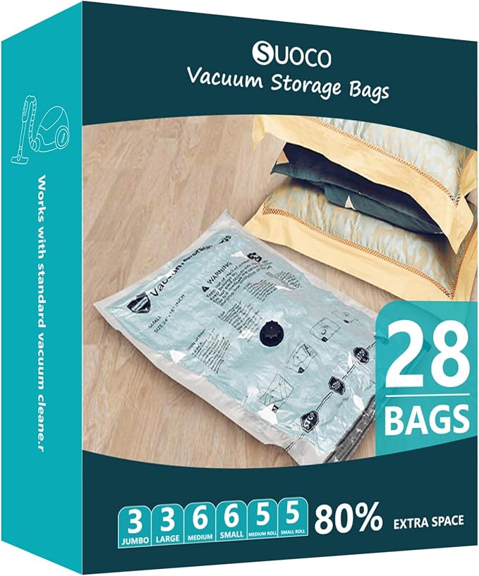 Vacuum Storage Bags, Compression Packing Space Saver Seal Bags by SUOCO