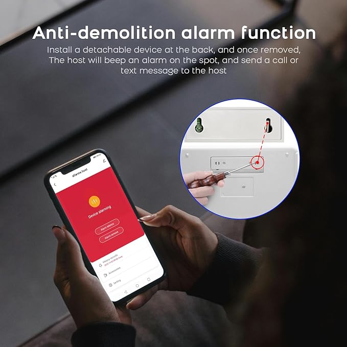 PGST 12 PCS Home Security Systems with LCD Touch Screen,Wireless GSM 4G Burglar Door Open Alarm Systems,120dB Loud Siren,Phone App Control for Villa,Apartment,Home Pets,Kids Safety