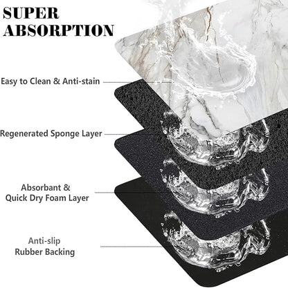 Dog Food Mats for Floors Absorbent, Pet Cat Food Mat - Quick Dry Dog Bowl Mats for Food and Water, Eco-Friendly Boho Pet Supplies