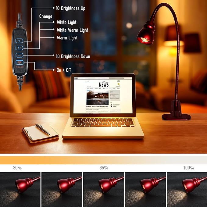 Zoomable Clip on Light, Clamp Reading Light - Image 3