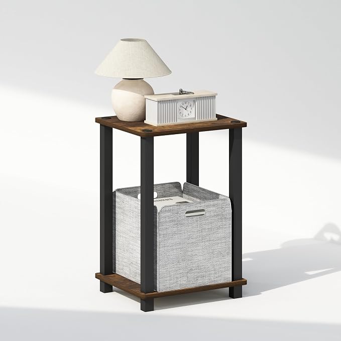 Furinno Simplistic Night Stand, 2-Tier Small Nightstand - Image 3