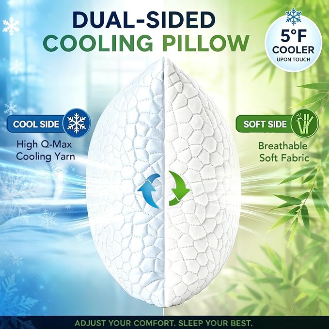 SUPA MODERN Cooling Pillow Queen Size Set of 2, CertiPUR-US Shredded Memory - Image 2