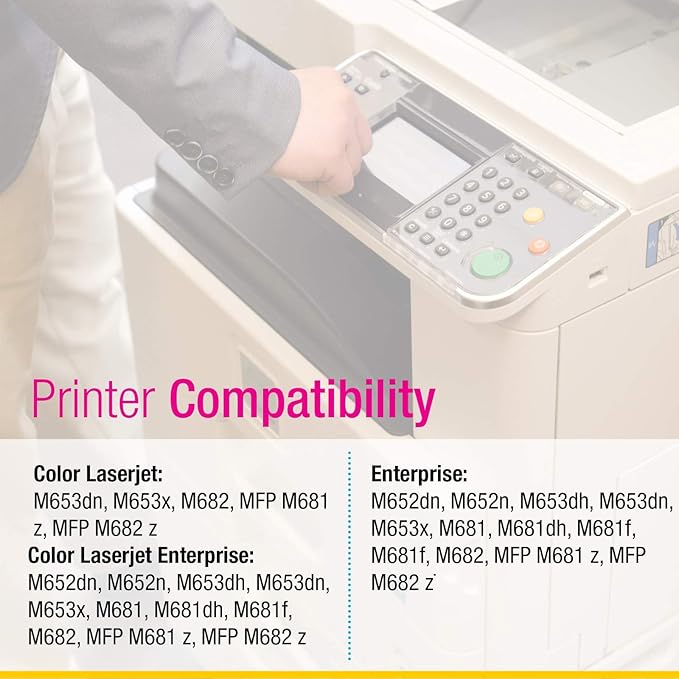 CS Replacement Toner Cartridge Compatible with HP 655A CF452A Yellow Color Enterprise M652dn M652n M653dh M653dn M653x M681 M681dh M681f M682 MFP M681 z MFP M682 z Toner Cartridge Yellow