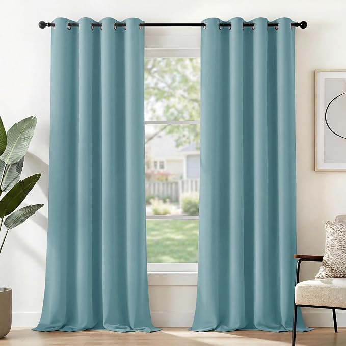 Deconovo Blackout Curtains for Bedroom and Living Room 84 Inches Long | Black by Unknown