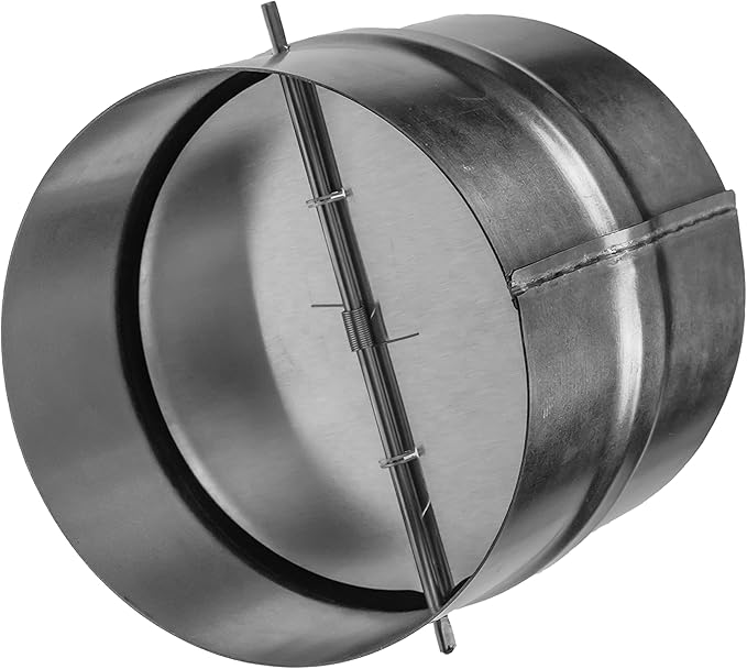 Repa Market 4 Inch Backdraft Damper – Galvanized Steel Draft Blocker/One-Way Airflow Vent Stopper/HVAC Exhaust Dryer Duct Connector – Inline Spring-Loaded Backflow Preventer for Secure Ventilation