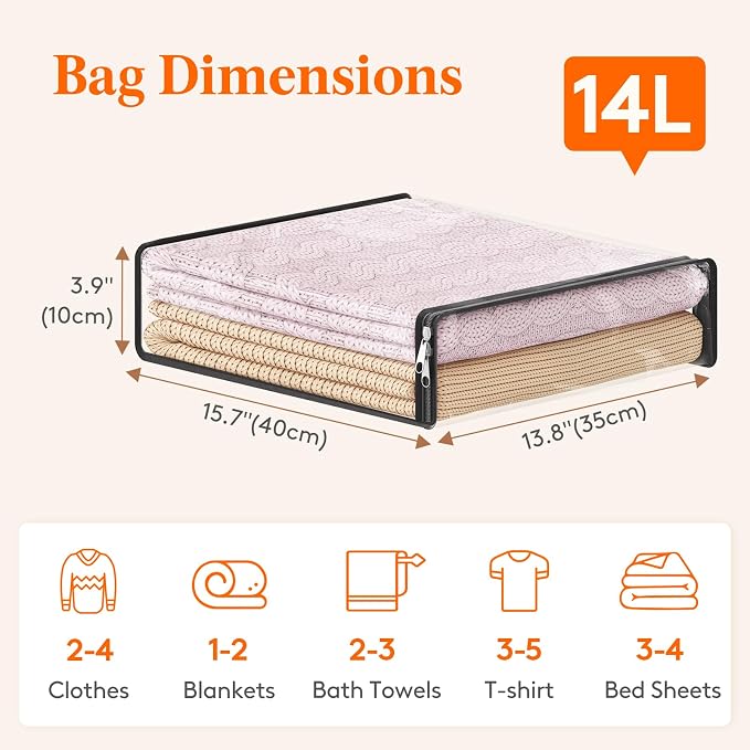 Lifewit 14L Clear Sheet Storage Bags - Image 2