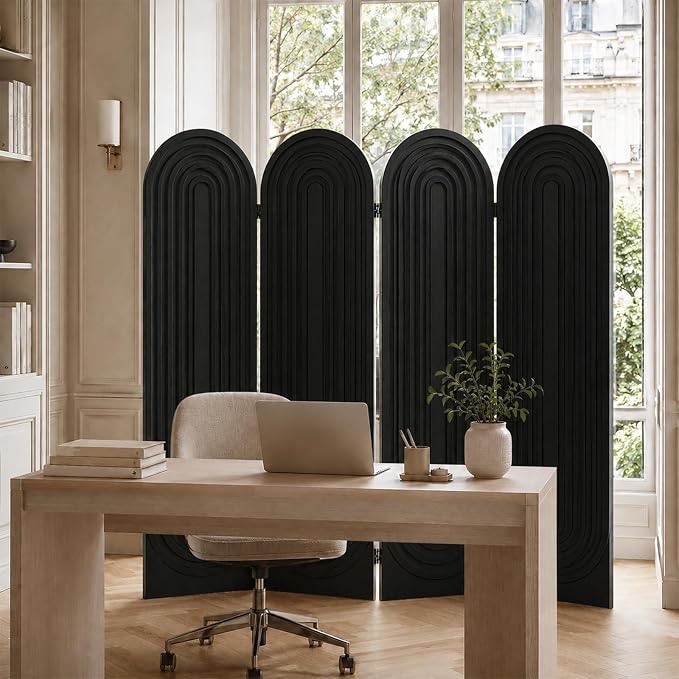Wood Room Divider Panel, Folding Privacy Screen 4 Panel, Separators Divider - Image 8