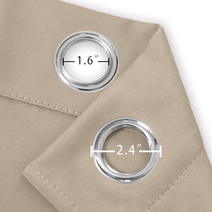 Blackout Curtains 66 x 84 inch/Khaki Curtains Set of 2 Panels/Thermal Insulated - Image 5