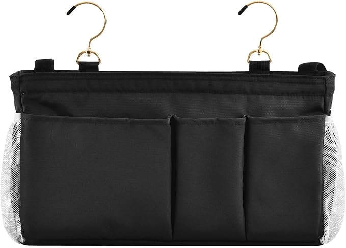 DOMIKING Black Bedside Caddy for Dorm Bed Recliner Armrest Organizer - Image 2