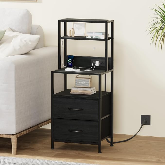 Nightstands Set of 2, Tall Night Stand & Bedside Table - Image 7