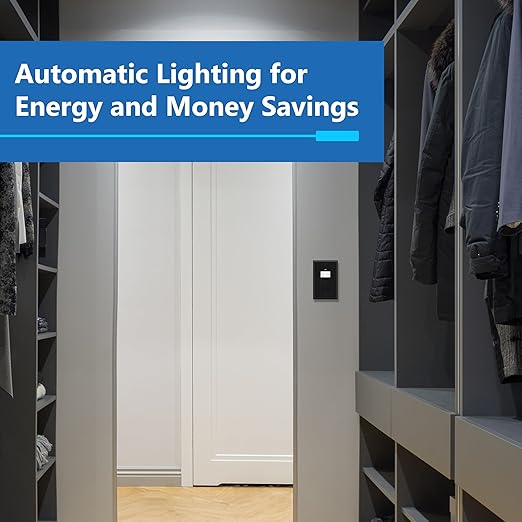 LIDER Motion Sensor Switch with Wall Plate, PIR Sensor Light Switch, Occupancy & Vacancy Modes, No Neutral Wire Required, 120V, 60Hz, 150W LED/CFL, Single Pole, LPS-1P-BKWP2P, Black, 2 Pack