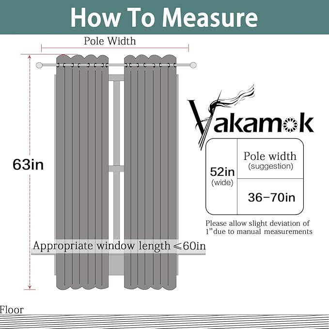 Yakamok Room Darkening Curtains 52x63 inch Length Sage Green-Living Room | 2 - Image 7
