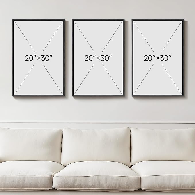 Large 3D Textured Framed Neutral Abstract Wall Art Set, 3 Piece, 20x30 In | - Image 7