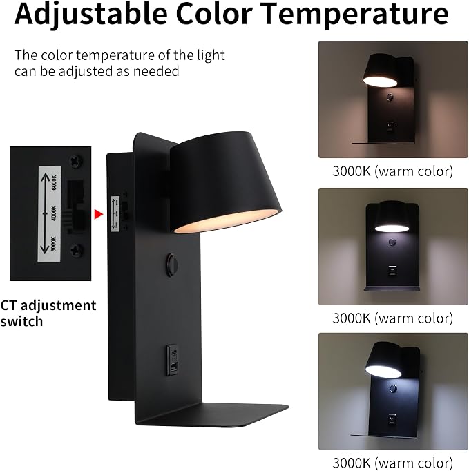 DEC LUCE DECOLUCE LIGHTING Modern LED Plug in Wall Sconce, Dimmable Wireless - Image 7