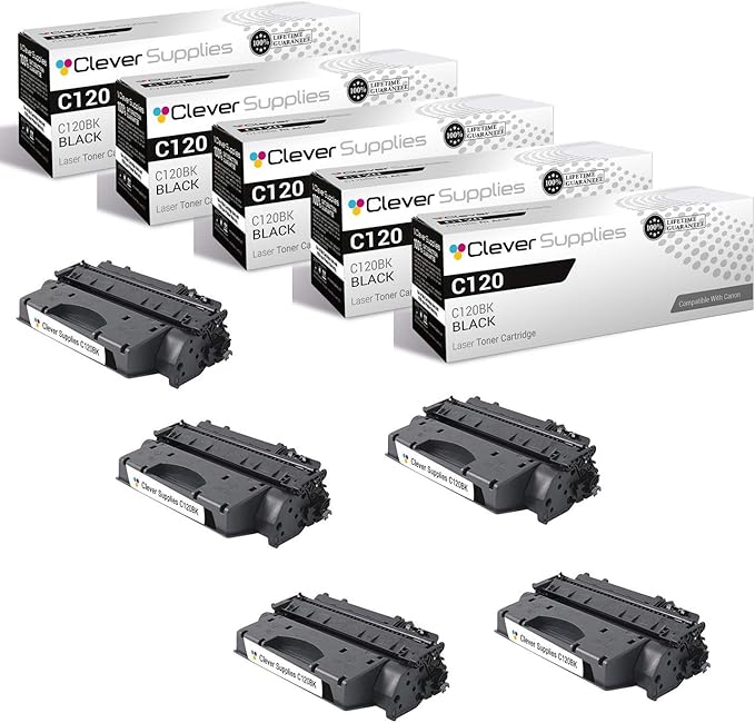 CS Compatible Toner Cartridge Replacement for Canon C120 1382A005AA Black Canon ImageClass D1120 D1150 D1170 D1180 D1320 D1350 D1370 D1520 D1550 5 Pack