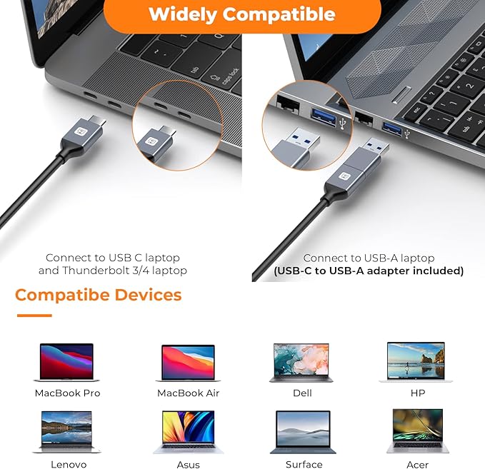 DisplayLink Docking Station Dual Monitor 4K@60HZ for MacBook, Windows, TobenONE Universal Mac mini M4 Dock with 2 HDMI & 2 DP, 65W Power Delivery, 7 USB, USB-C 3.1, Ethernet, SD/TF