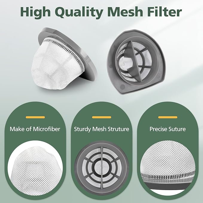 8 PACK 2033 Replacement Filter Compatible with Bissell Featherweight Stick Lightweight Bagless Vacuum Cleaner 20331, 20333, 20334, 20336, 20339, 2033M,8 Mesh Filter 8 Foam Filters, Replace No.#1611508