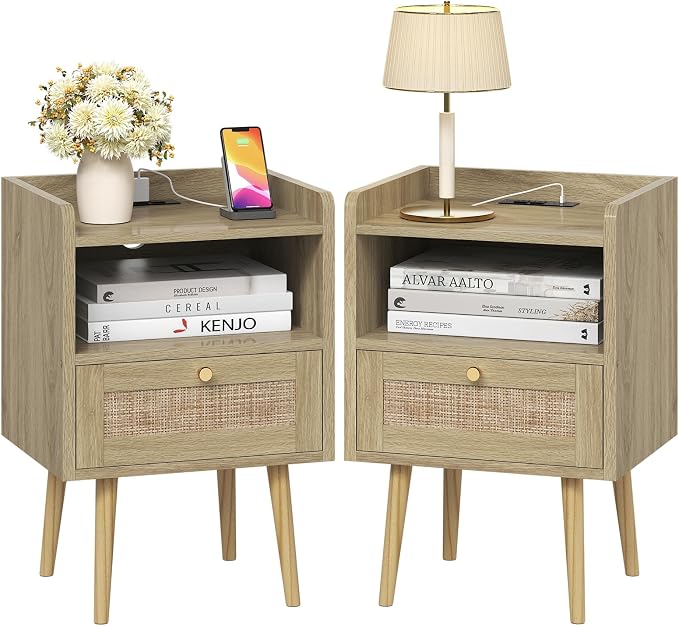 MECHYIN Night Stand Set 2, Nightstands Set of 2 by MECHYIN