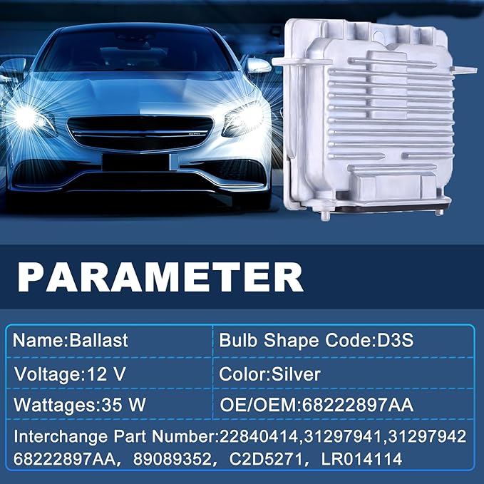 89089352 D3S HID Headlight Ballast Fit for GMC Acadia 2013-2015,Plug and Play Headlight Control Unit Module Fit for Buick Enclave 2013-2017,for Jeep Grand Cherokee 2014-2020 68222897AA LR014114