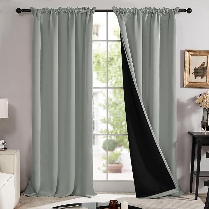 Deconovo 100% Blackout Curtains, Thermal Insulated Window Drapes, Noise by Unknown
