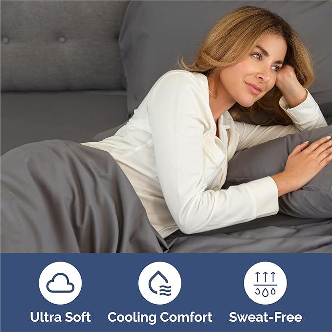 King 6 Piece Sheet Set - Cooling and Breathable Bed Sheets - Hotel Luxury Bed Sheets for Women, Men, Kids & Teens - Bedding with Deep Pockets & Easy Fit - Soft and Wrinkle Free - King Dark Grey Sheets