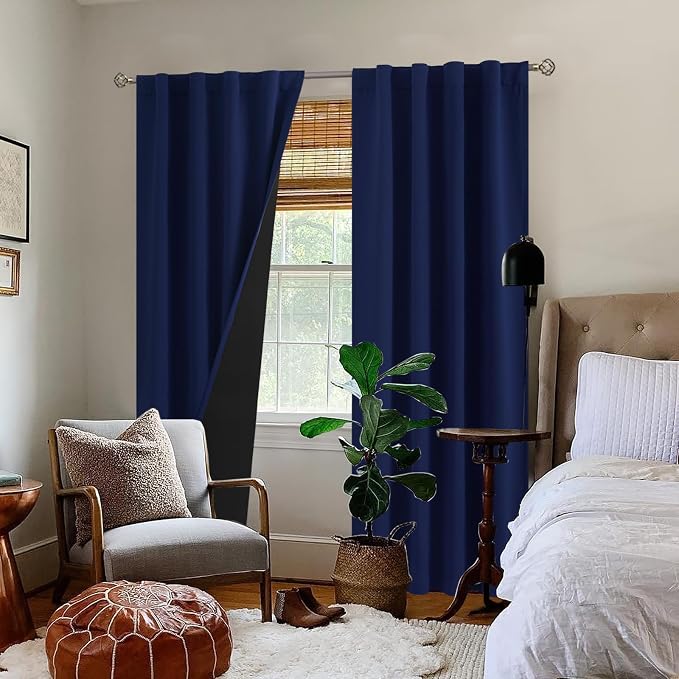 BGment Navy Blue 100% Blackout Curtains - Image 9