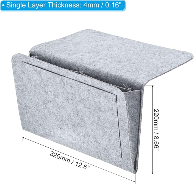 PATIKIL 13in Bedside Caddy, Bed Caddy Bedside Organizer Hanging 5 Pocket Soft - Image 2