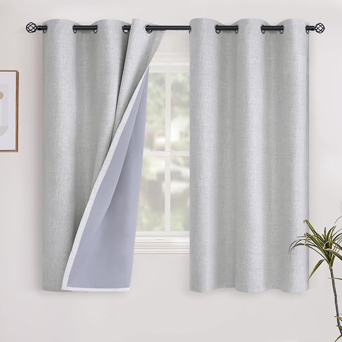 YoungsTex Linen Blackout Curtains 40 Inches Long by YoungsTex