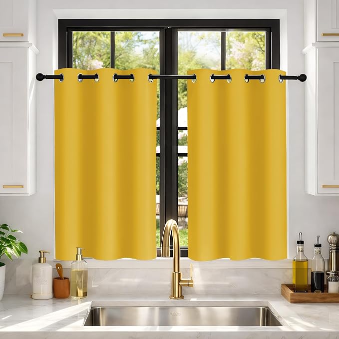 Deconovo Blackout Curtains for Bedroom and Living Room 54 Inches Long | Black by Unknown