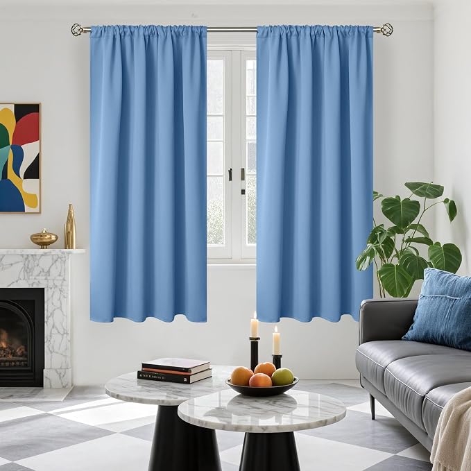 BGment Light Blue Blackout Curtains 63 Inch Length - Image 4