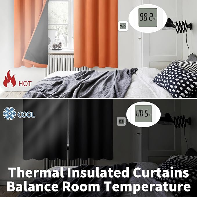 BGment Thermal Insulated 100% Blackout Curtains 90 Inch Length 2 Panels - Image 4