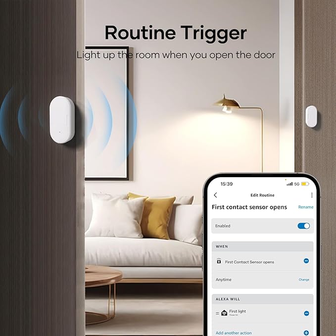 Zigbee Door Sensor 4 Pack, Mini Smart Door Sensor, Home Automation, Kid Safety, Compatible with SmartThings, Alexa, Home Assistant, Aeotec, Hubitat, Homey with Build-in Zigbee Hub, Hub Required
