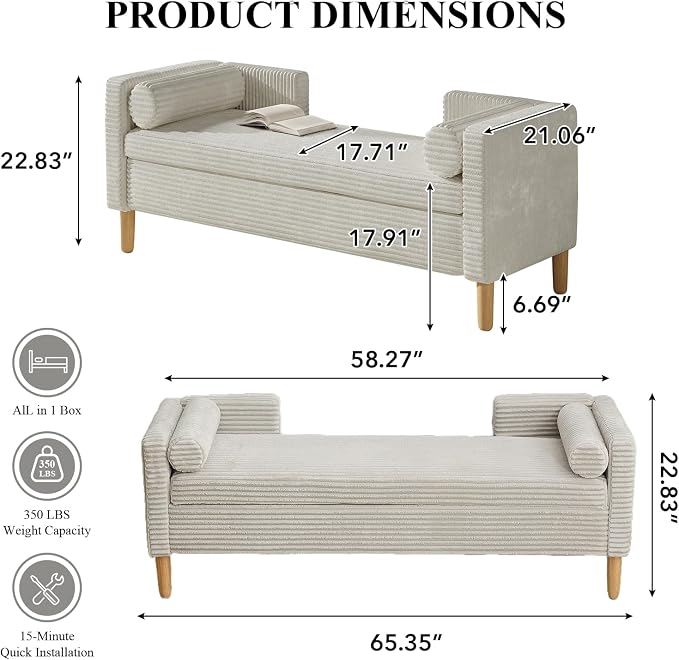 Storage Bench, End of Bed Bench - Image 2