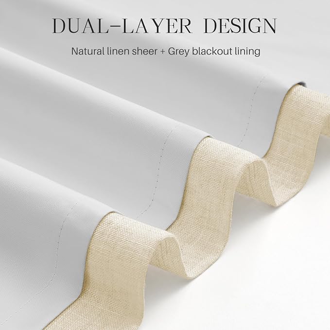 Pinch Pleated Linen Curtains 100% Blackout 84 Inches Long - Image 6
