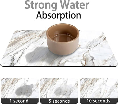 Dog Food Mats for Floors Absorbent, Pet Cat Food Mat - Quick Dry Dog Bowl Mats for Food and Water, Eco-Friendly Boho Pet Supplies