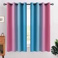 COSVIYA Grommet Ombre Blackout Pink and Blue Curtains, W52 x L63 inch | Room by COSVIYA