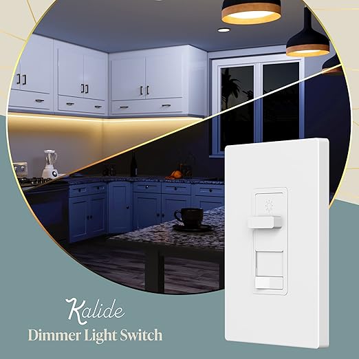 TOPGREENER Digital Dimmer Light Switch for 200W Dimmable LED/CFL Lights, Single Pole/3-Way LED Slide Dimmer Light Switch, Neutral Wire Not Required, UL Listed, TGSDS3-W, White, 1 Pack
