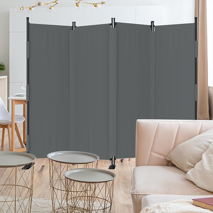 Room Divider 4 Panel Folding Screen 6ft Portable Wall Partition Room Divider by Kecreque