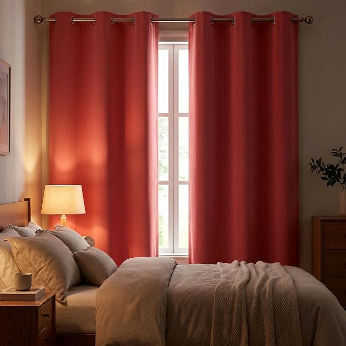 Diraysid Coral Grommet Blackout Curtains - Image 3