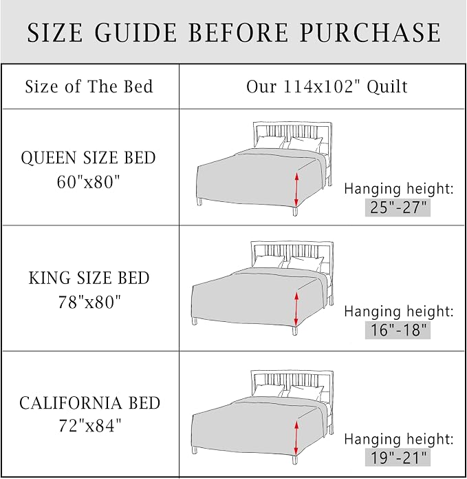 Oversized King Bedspread 114"x102", 3 Pieces California King Quilt Set - Image 4