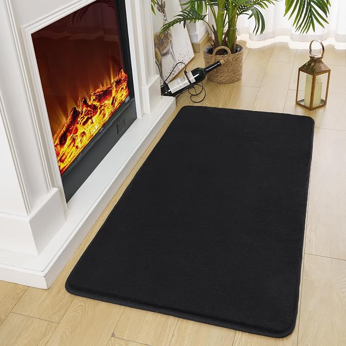 Modern Washable Runner Rugs, 2x4 Feet Black Bedroom Runner Rug | Small Area Rugs - Image 4