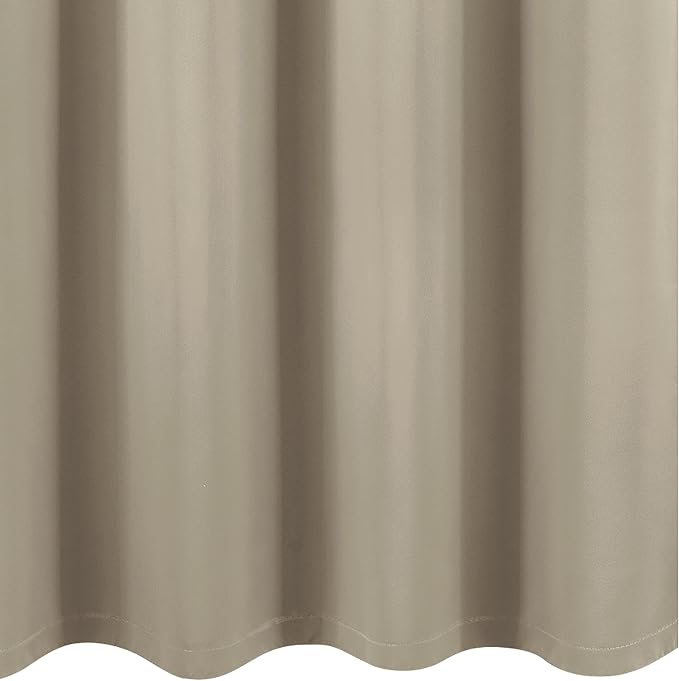 100% Blackout Curtains 52 x 72 Inch/Beige Curtains 2 Panels - Image 9